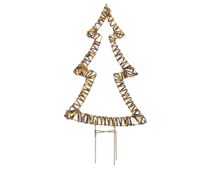 Micro LED kerstboom wicker bruin 54cm