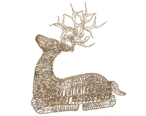 Micro LED rendier wicker lichtbruin 88 cm