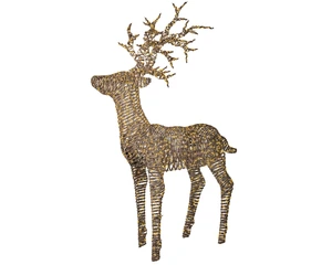 Micro LED rendier wicker bruin 180cm
