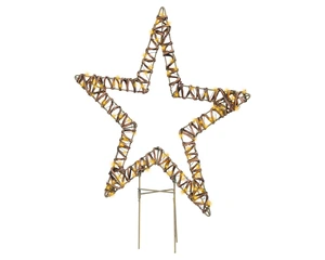 Micro LED ster wicker bruin 54cm